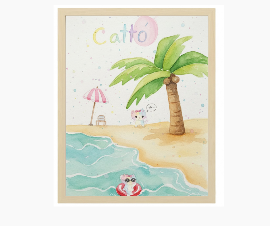 Catto Day in the Beach by Sofia Angela