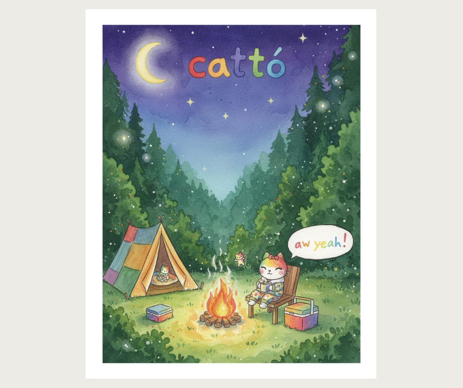 Catto Camping Day in the Forest by Sofia Angela