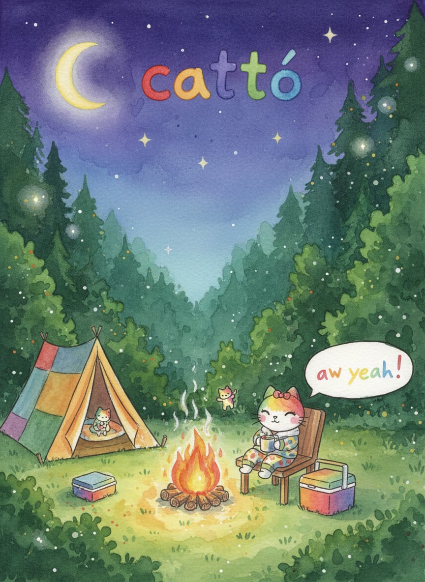 Catto Camping Day in the Forest by Sofia Angela