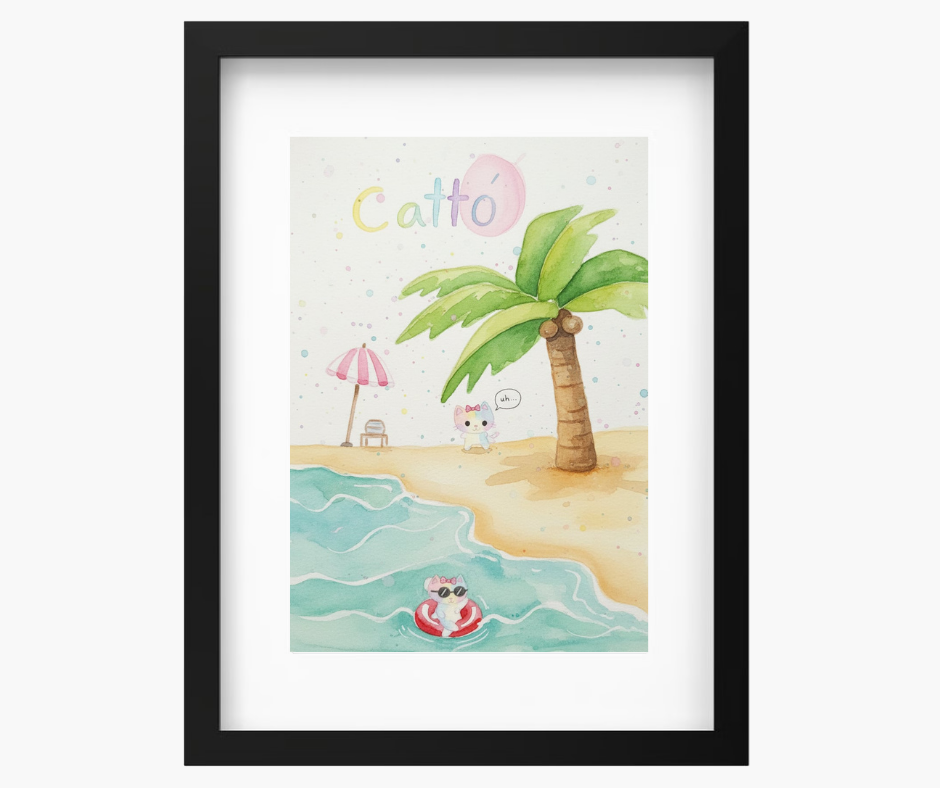 Catto Day in the Beach by Sofia Angela