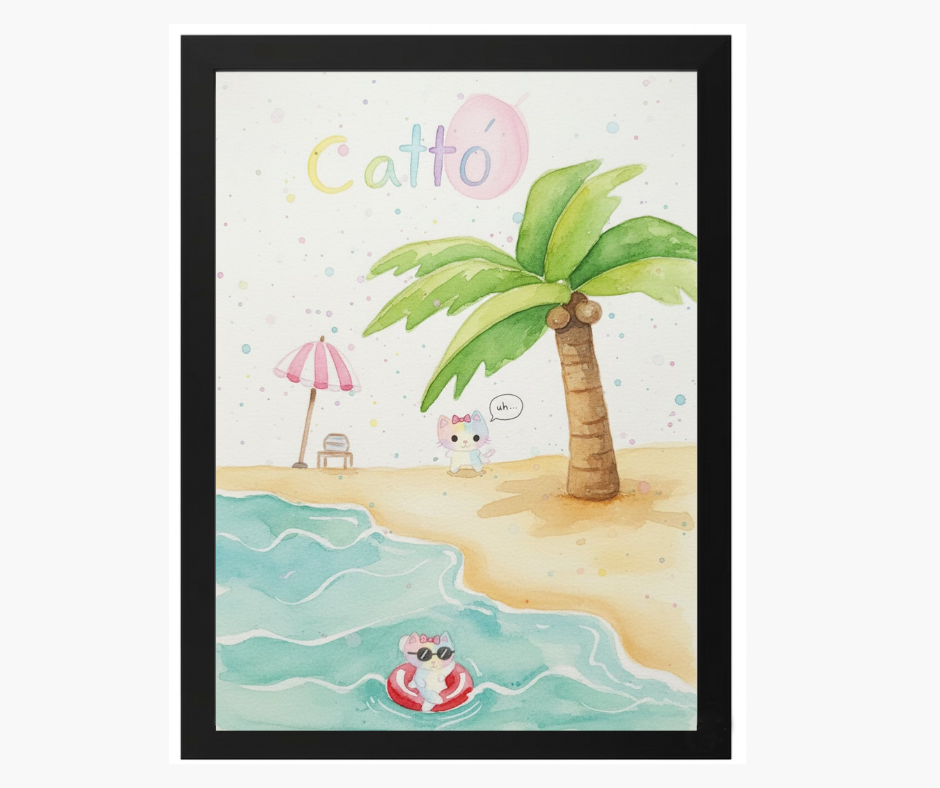 Catto Day in the Beach by Sofia Angela
