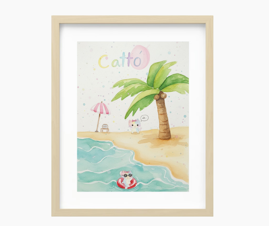 Catto Day in the Beach by Sofia Angela